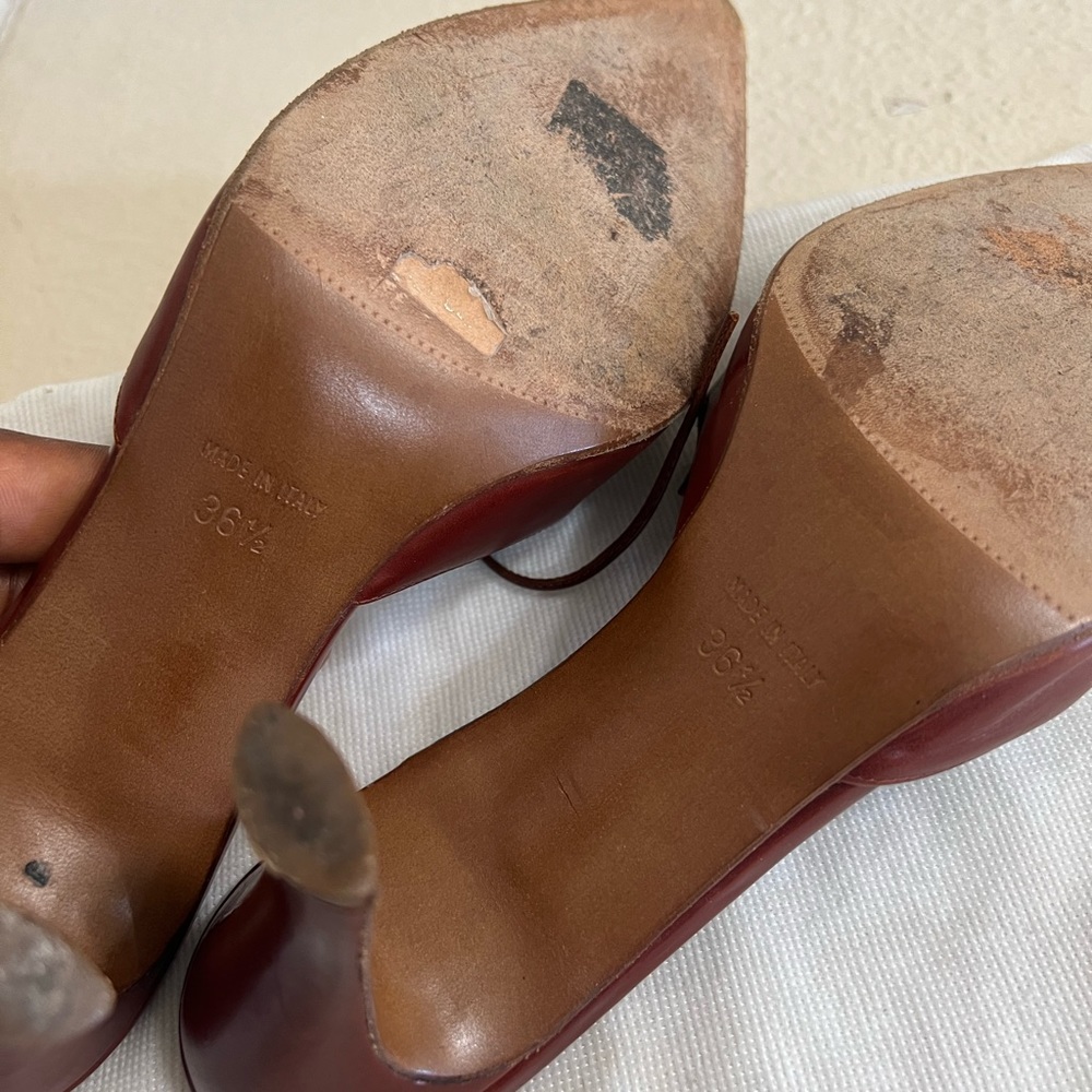 Christian Dior Brown  leather point toes mules/slides heel’s‎ sandals. Size 6 - Picture 7 of 10